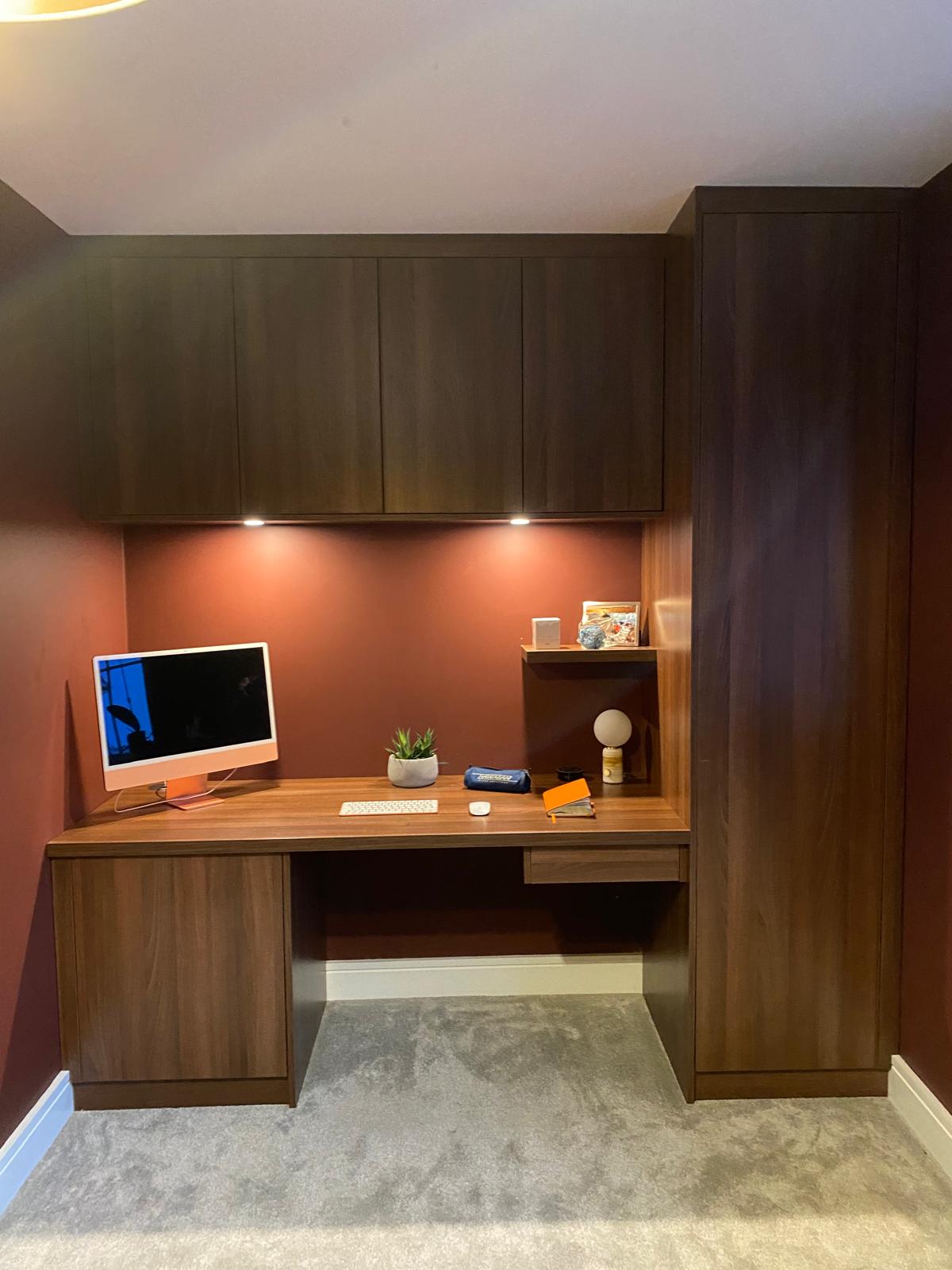 customised bespoke fitted office desk for home office study